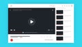 Online video player. Social media content mockup, video channel UI interface template with popular videos and comments