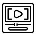 Online video subscription icon outline vector. Income system