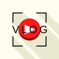 Online vlog logo, flat style