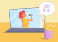 Online vocal lesson Vector.