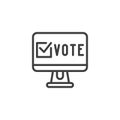 Online vote confirm line icon