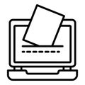 Online vote mail icon, outline style