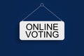 Online voting concept. online voting sign on a blue background Royalty Free Stock Photo