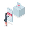 Online voting concept. Vector illustration isometric design style Royalty Free Stock Photo