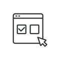 Online voting, icon in line design. Online, voting, internet, digital, election, secure, remote on white background