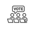 Online Voting line icon. Internet vote sign. Vector Royalty Free Stock Photo