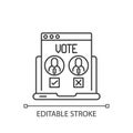 Online voting linear icon