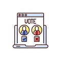 Online voting RGB color icon