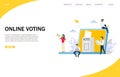 Online voting vector website landing page design template