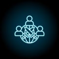 Online, wars, players, game blue neon icon. Simple thin line, outline vector of esport icons for ui and ux, website or mobile