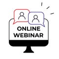 Online webinar communication, internet web conference, distance education