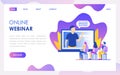 Online Webinar Concept Landing Web Page Template. Vector Royalty Free Stock Photo