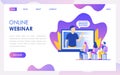 Online Webinar Concept Landing Web Page Template. Vector