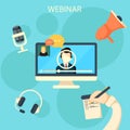 Online webinar design concept Royalty Free Stock Photo