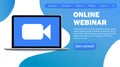 Online webinar. Distance learning. Video tutorials and courses. Internet seminar. Internet conference. web consultation, web confe Royalty Free Stock Photo