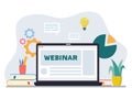 Online webinar illustration vector concept Royalty Free Stock Photo
