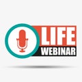 Online webinar, microphone. Live broadcast button. Stream vector design. Vector EPS10 Royalty Free Stock Photo