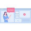 Online webinar video icon internet training course