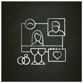 Online wedding day chalk icon