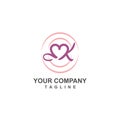 Online wedding organizer digital proposal logo and vector icon