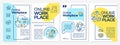 Online workplace blue and yellow brochure template