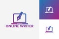 Online Writer Logo Template Design Vector, Emblem, Design Concept, Creative Symbol, Icon Royalty Free Stock Photo