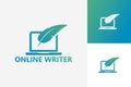 Online Writer Logo Template Design Vector, Emblem, Design Concept, Creative Symbol, Icon Royalty Free Stock Photo