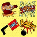 Onomatopoeia set in cartoon style Royalty Free Stock Photo