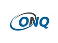 ONQ letter creative modern elegant swoosh logo design Royalty Free Stock Photo