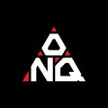 ONQ triangle letter logo design with triangle shape. ONQ triangle logo design monogram. ONQ triangle vector logo template with red Royalty Free Stock Photo