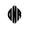 ONR circle letter logo design with circle and ellipse shape. ONR ellipse letters with typographic style. The three initials form a Royalty Free Stock Photo