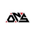 ONS triangle letter logo design with triangle shape. ONS triangle logo design monogram. ONS triangle vector logo template with red Royalty Free Stock Photo
