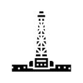 onshore drilling oil industry glyph icon vector illustration