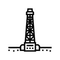 onshore drilling oil industry line icon vector illustration