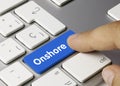 Onshore - Inscription on Blue Keyboard Key