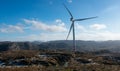 Onshore Windmill in the hills of Norway- a global leader in clean energy adoption