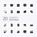 20 OnSolid Glyph Shopping Solid Glyph icon Pack like cash plus discount credit add