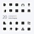 20 OnSolid Glyph Shopping Solid Glyph icon Pack like shopping online shop shop ecommerce
