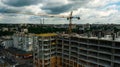 Onstruction site background. Under construction. Crane near building. Industrial background Royalty Free Stock Photo