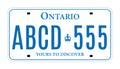 Ontario Canada car license plate registration vector design template