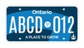 Ontario Canada car license plate registration vector design template Royalty Free Stock Photo