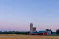 Red Barn and Silo, Ontario, Canada Farm Land Royalty Free Stock Photo