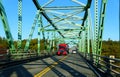 Ontario, Canada - October 27, 2019 - The view of the traffic on Thousands Islands Bridge crossing St Lawrence River