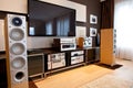 Ontario/Canada - 18 03 2017: Vintage Stereo Gear in Modern Media Room Interior