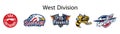 Ontario Hockey League, OHL. Season 2022-2023. Western Conference, West Division. Flint Firebirds, Saginaw Spirit, Sarnia Sting,