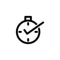 Ontime icon vector with outline style icon set