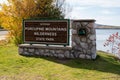 Ontonagon County, Michigan - October 18, 2019: Sign for the Porcupine Mountains Wilderness State Park, also known as the Porkies,