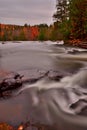 Ontonagon River From Above Bond Falls Peering Toward The Colorful Autumn Forest Below