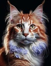Maine coone cat on a neutral dark background Royalty Free Stock Photo