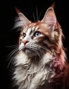 Maine coone cat on a neutral dark background Royalty Free Stock Photo